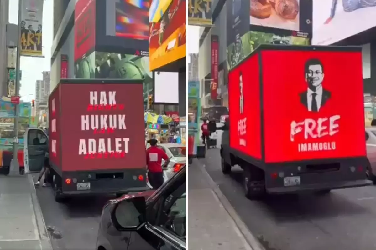 New York sokaklarında “İmamoğlu” kamyonu