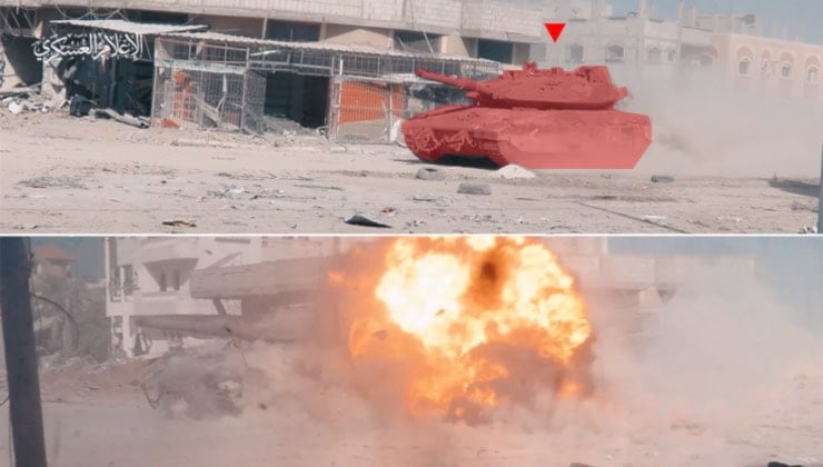 Kassam Tugayları: Merkava tankı imha edildi Kassam Tugayları: Merkava tankı imha edildi