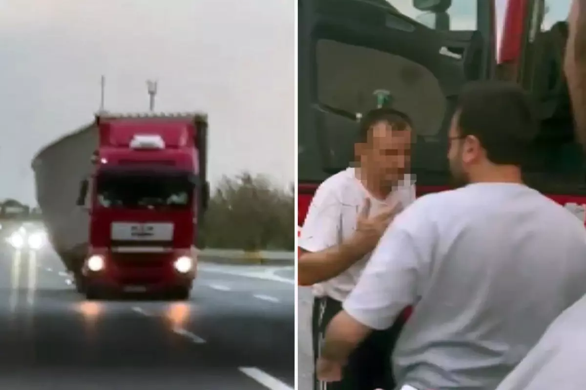 Kuzey Marmara Otoyolu’nda Tır Yüklerini Yola Savurdu