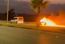 Adana’da Seyir Halindeki Otomobilde Yangın Çıktı